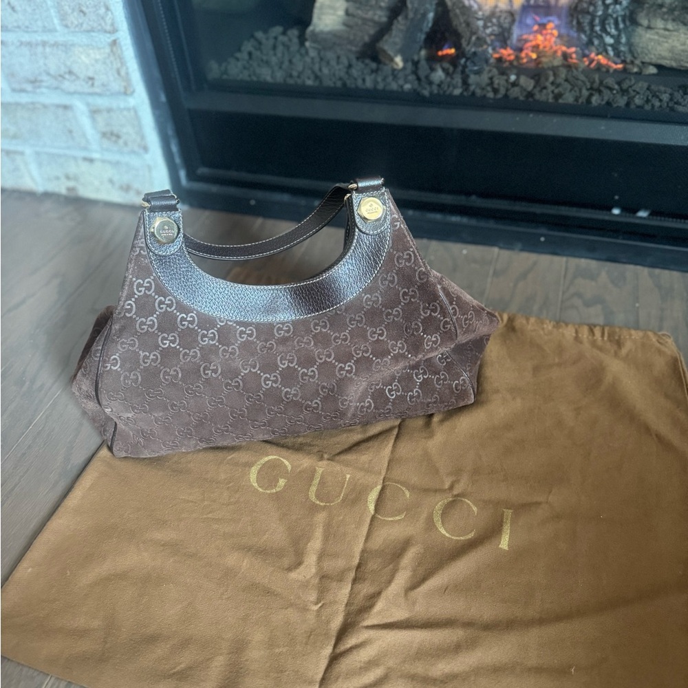 Gucci Monogram Brown Shoulder Bag